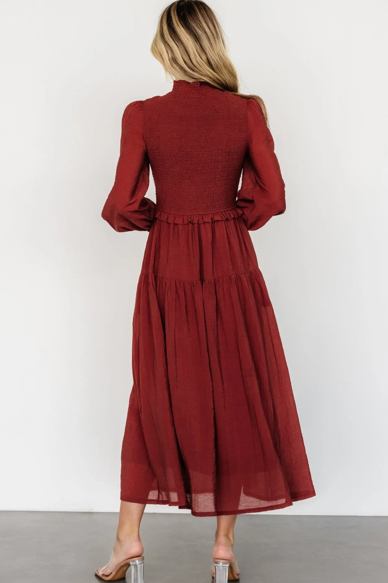 Clearance Baltic Born Daria Smocked Maxi Dress | Brick