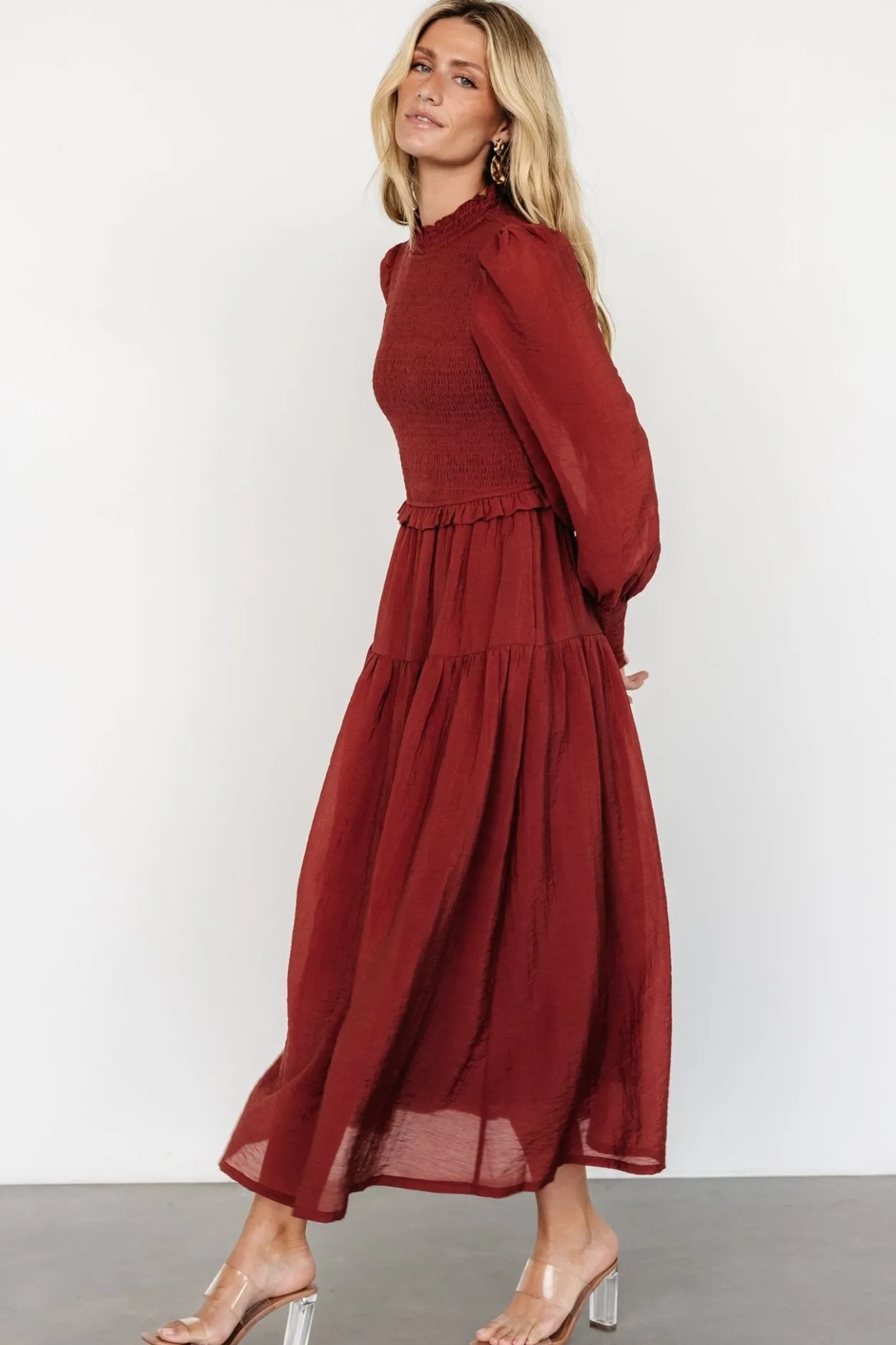 Clearance Baltic Born Daria Smocked Maxi Dress | Brick