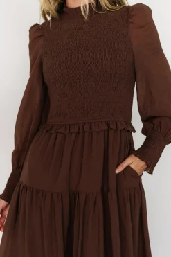Clearance Baltic Born Daria Smocked Maxi Dress | Brown