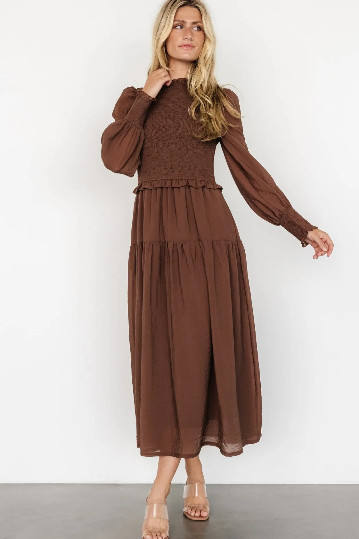 Clearance Baltic Born Daria Smocked Maxi Dress | Brown