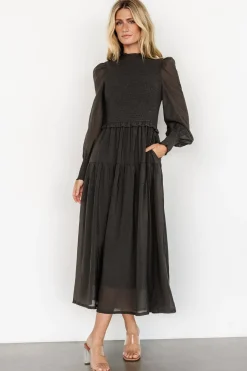Fashion Baltic Born Daria Smocked Maxi Dress | Charcoal