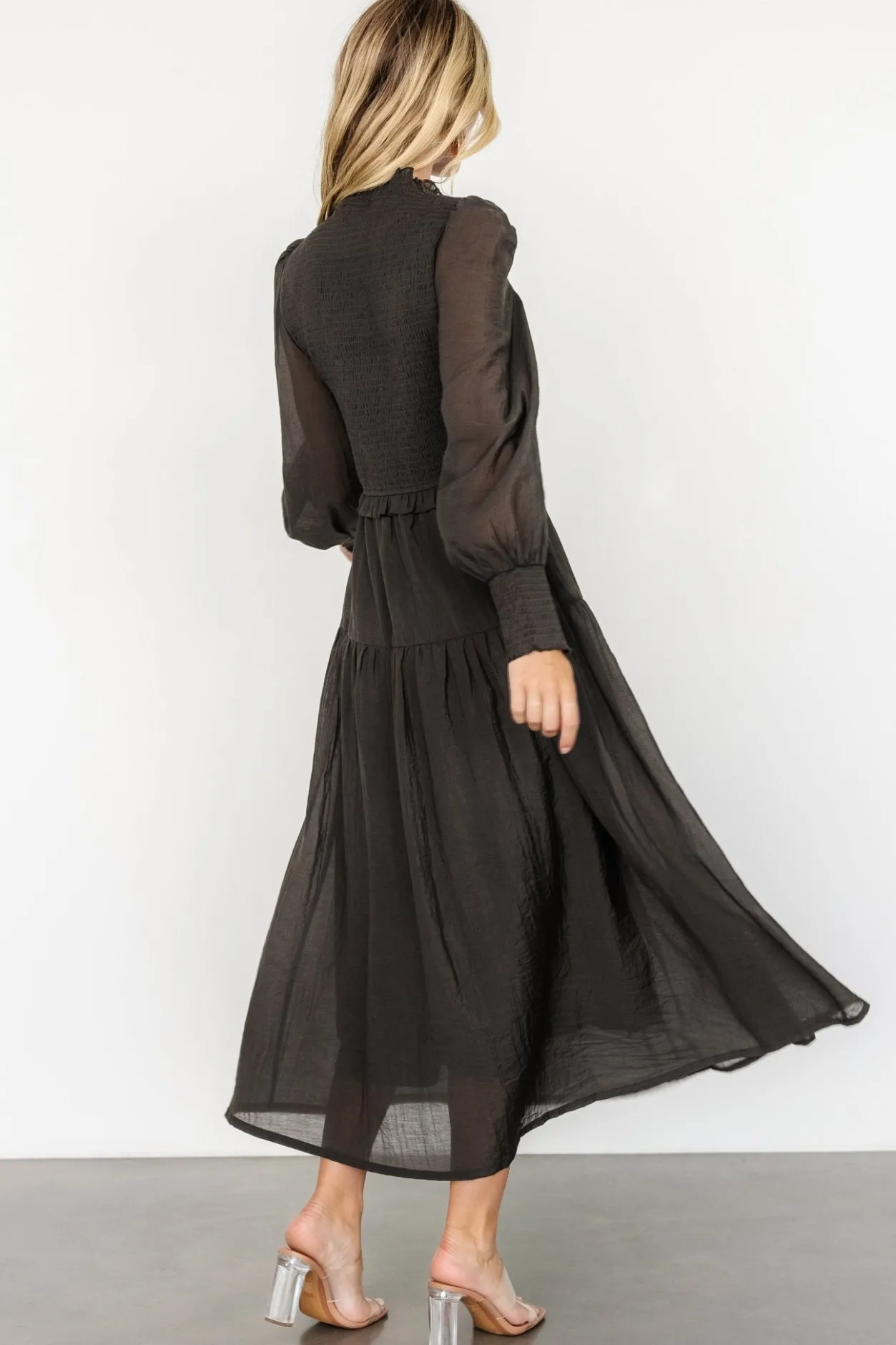 Fashion Baltic Born Daria Smocked Maxi Dress | Charcoal