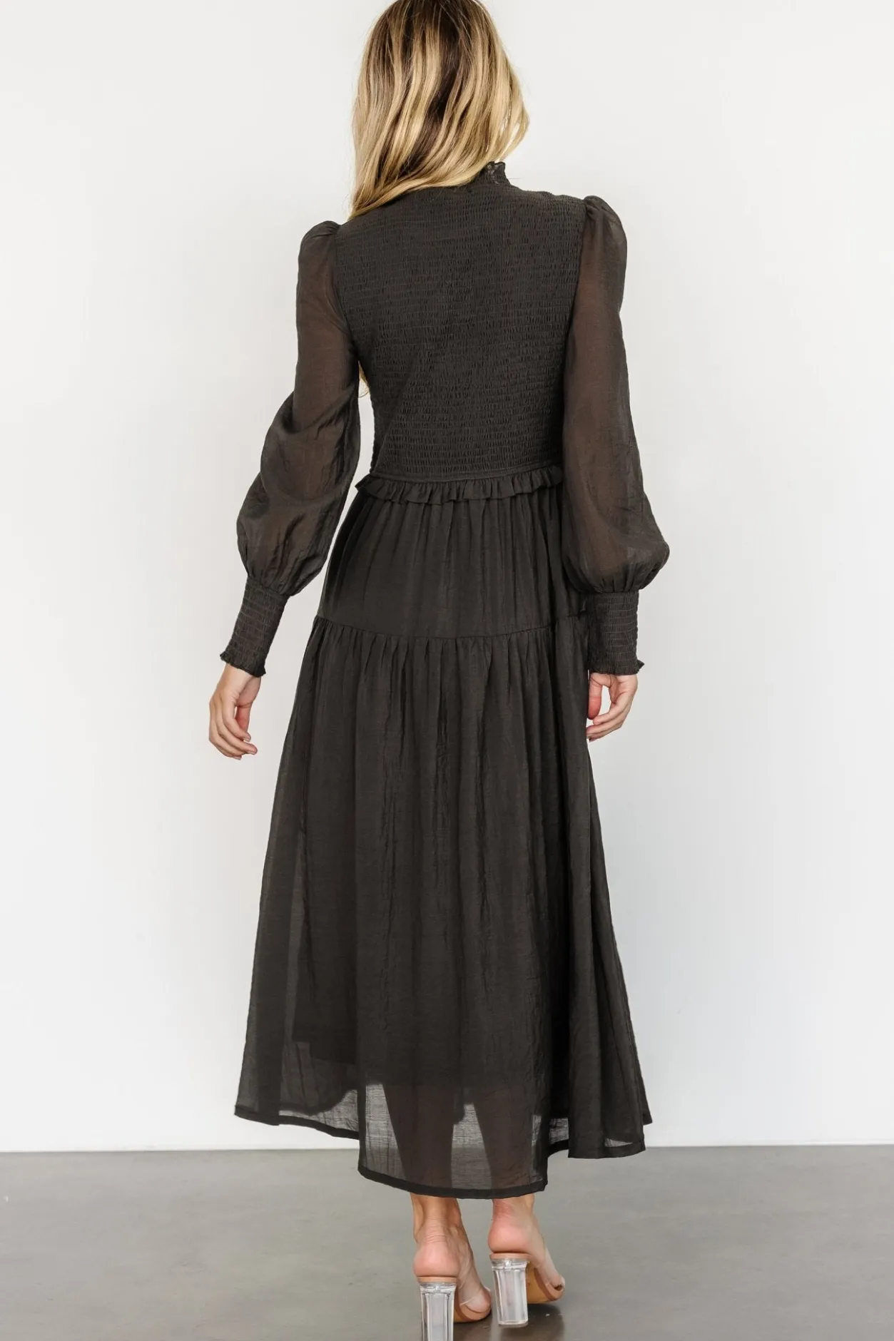 Fashion Baltic Born Daria Smocked Maxi Dress | Charcoal