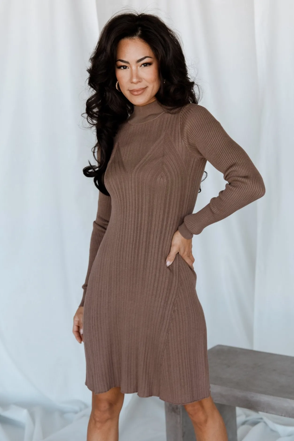 New Baltic Born Dastrup Ribbed Dress | Brown