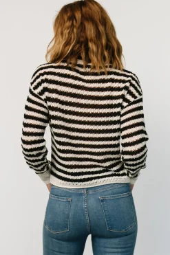 Discount Baltic Born Dawn Open Knit Top | Black + Ivory Black+Ivory