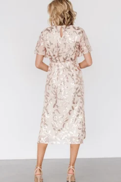 Sale Baltic Born Deanna Sequin Midi Dress | Rose Gold RoseGold