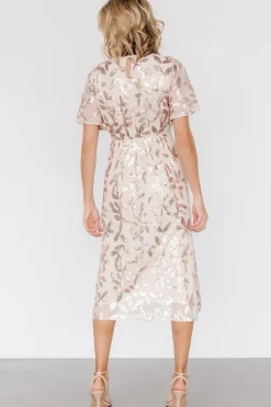 Sale Baltic Born Deanna Sequin Midi Dress | Rose Gold RoseGold