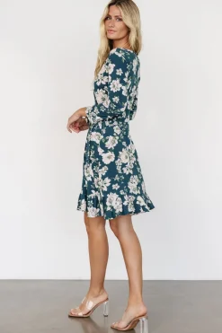 Best Baltic Born Declan Short Dress | Dark Green Floral DarkGreenFloral