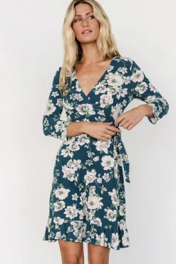 Best Baltic Born Declan Short Dress | Dark Green Floral DarkGreenFloral