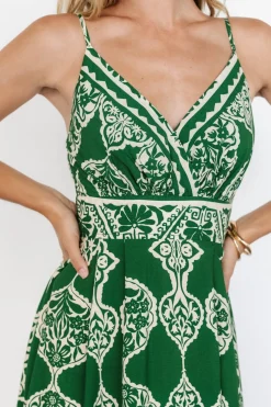 Hot Baltic Born Delia Midi Dress | Green Print GreenPrint