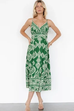 Hot Baltic Born Delia Midi Dress | Green Print GreenPrint