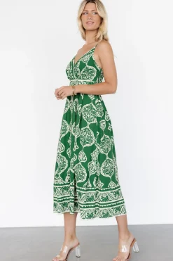 Hot Baltic Born Delia Midi Dress | Green Print GreenPrint