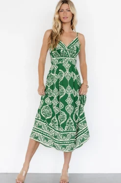 Hot Baltic Born Delia Midi Dress | Green Print GreenPrint