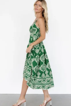 Hot Baltic Born Delia Midi Dress | Green Print GreenPrint
