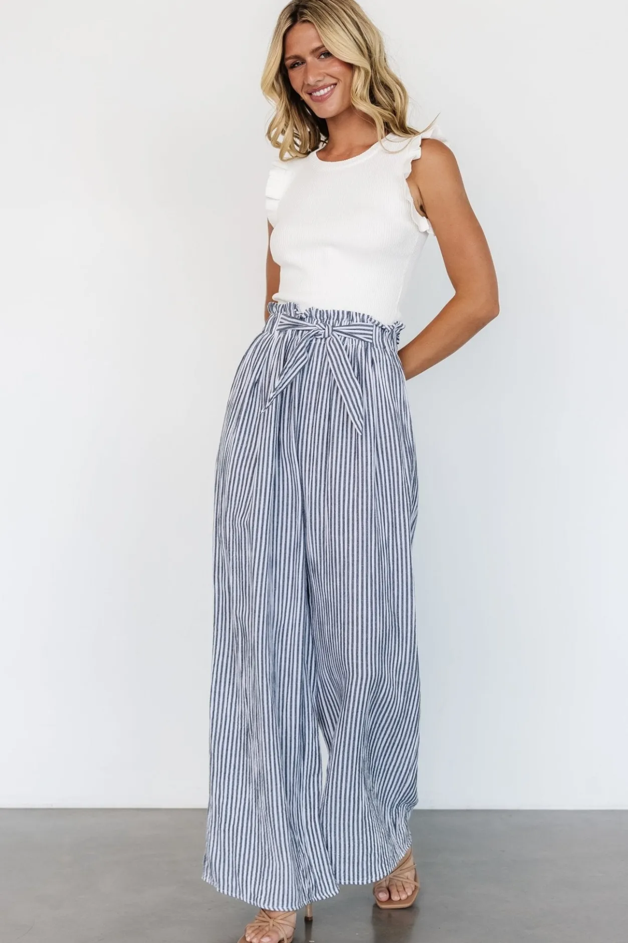 Online Baltic Born Delphi Wide Leg Pants | Navy Stripe NavyStripe