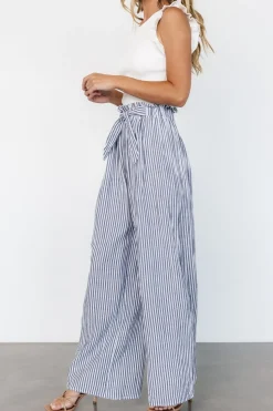 Online Baltic Born Delphi Wide Leg Pants | Navy Stripe NavyStripe