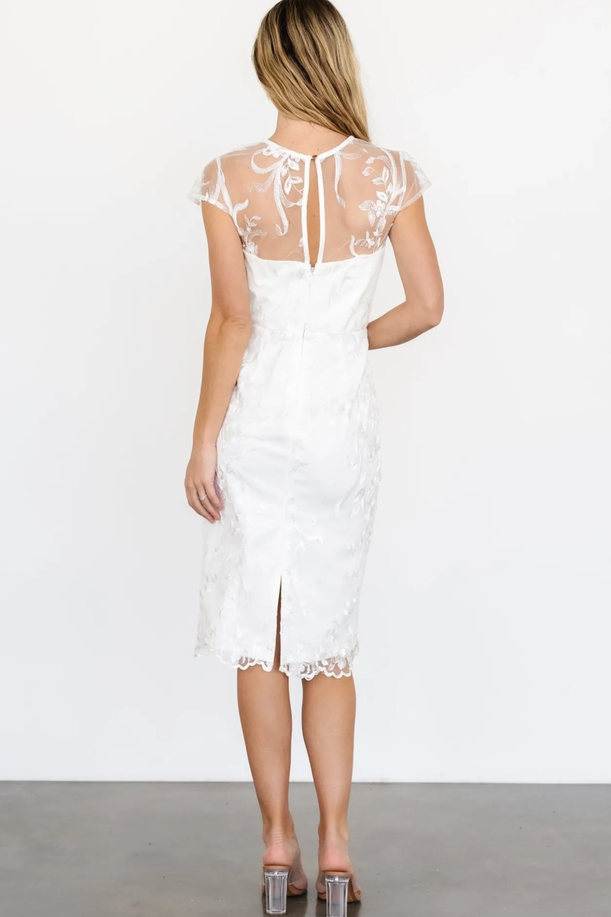 Fashion Baltic Born Delphine Applique Midi Dress | Off White OffWhite
