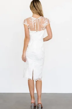 Fashion Baltic Born Delphine Applique Midi Dress | Off White OffWhite