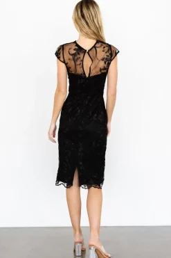 Outlet Baltic Born Delphine Applique Midi Dress | Black