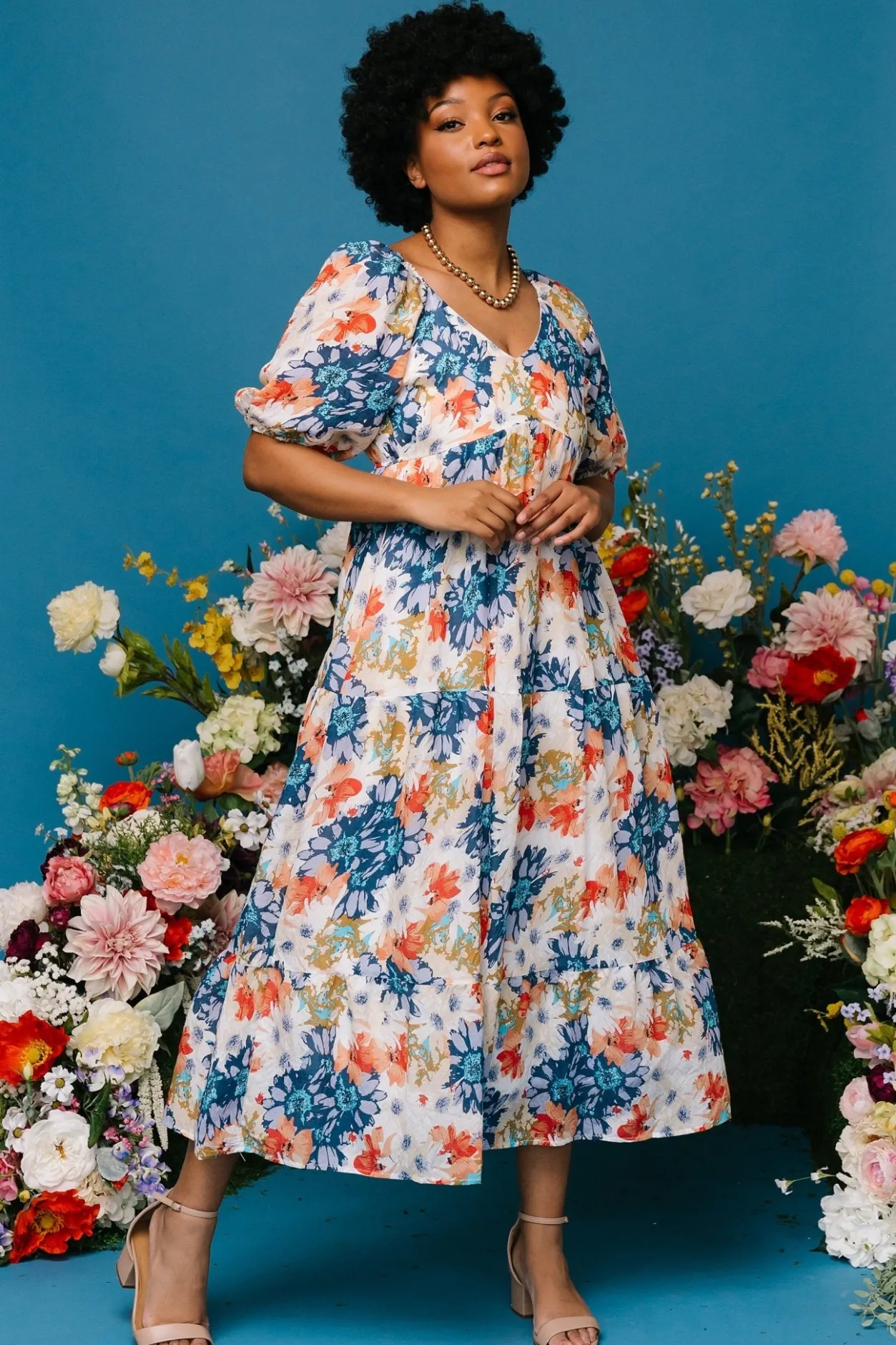 Outlet Baltic Born Denton Midi Dress | Blue Multi BlueMulti