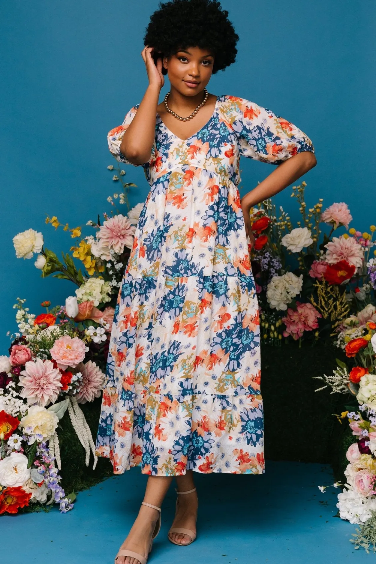 Outlet Baltic Born Denton Midi Dress | Blue Multi BlueMulti