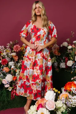 Fashion Baltic Born Denton Midi Dress | Red Multi RedMulti