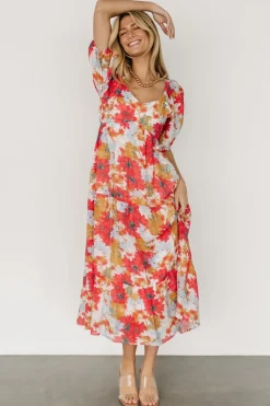 Fashion Baltic Born Denton Midi Dress | Red Multi RedMulti