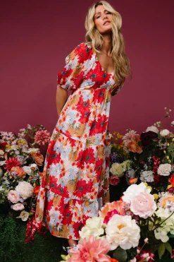 Fashion Baltic Born Denton Midi Dress | Red Multi RedMulti
