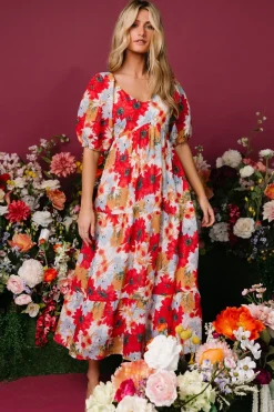 Fashion Baltic Born Denton Midi Dress | Red Multi RedMulti