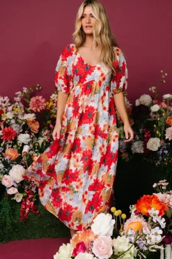 Fashion Baltic Born Denton Midi Dress | Red Multi RedMulti