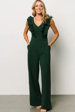 Outlet Baltic Born Descanso Ruffle Jumpsuit | Dark Green DarkGreen