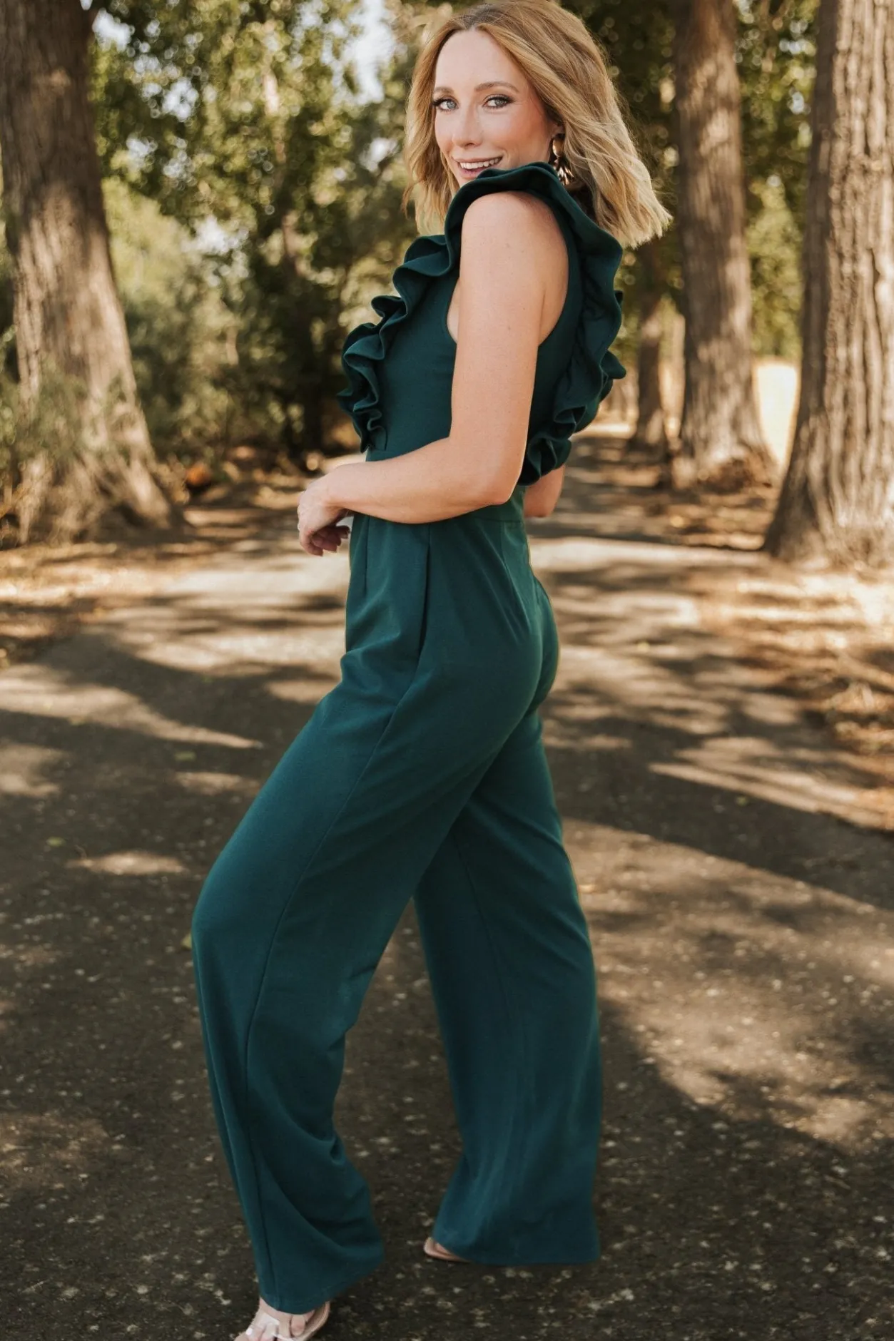 Outlet Baltic Born Descanso Ruffle Jumpsuit | Dark Green DarkGreen