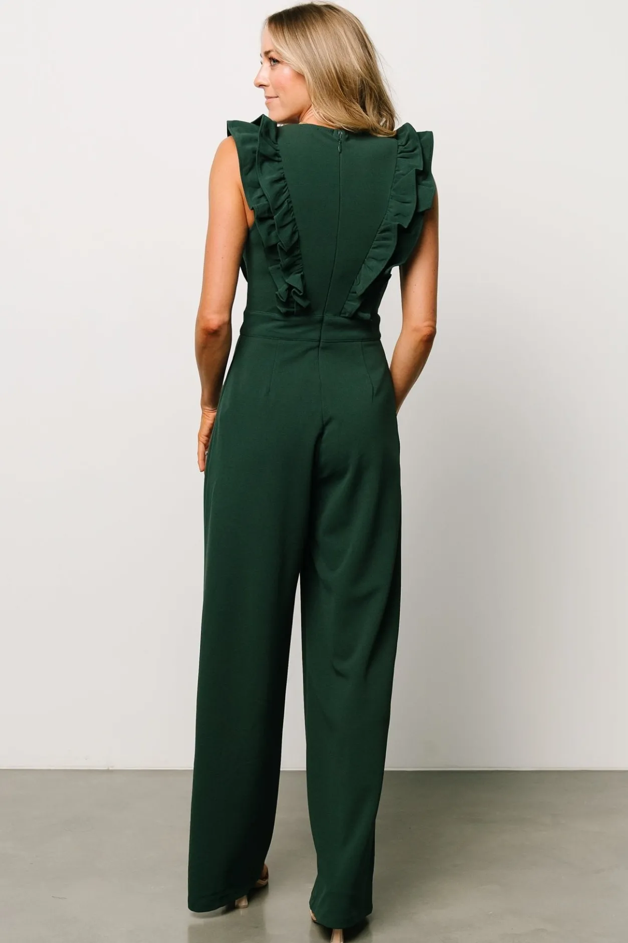 Outlet Baltic Born Descanso Ruffle Jumpsuit | Dark Green DarkGreen