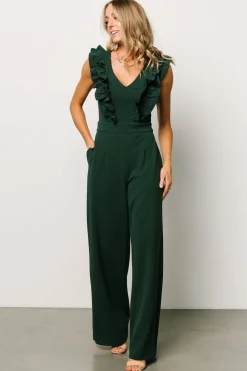 Outlet Baltic Born Descanso Ruffle Jumpsuit | Dark Green DarkGreen