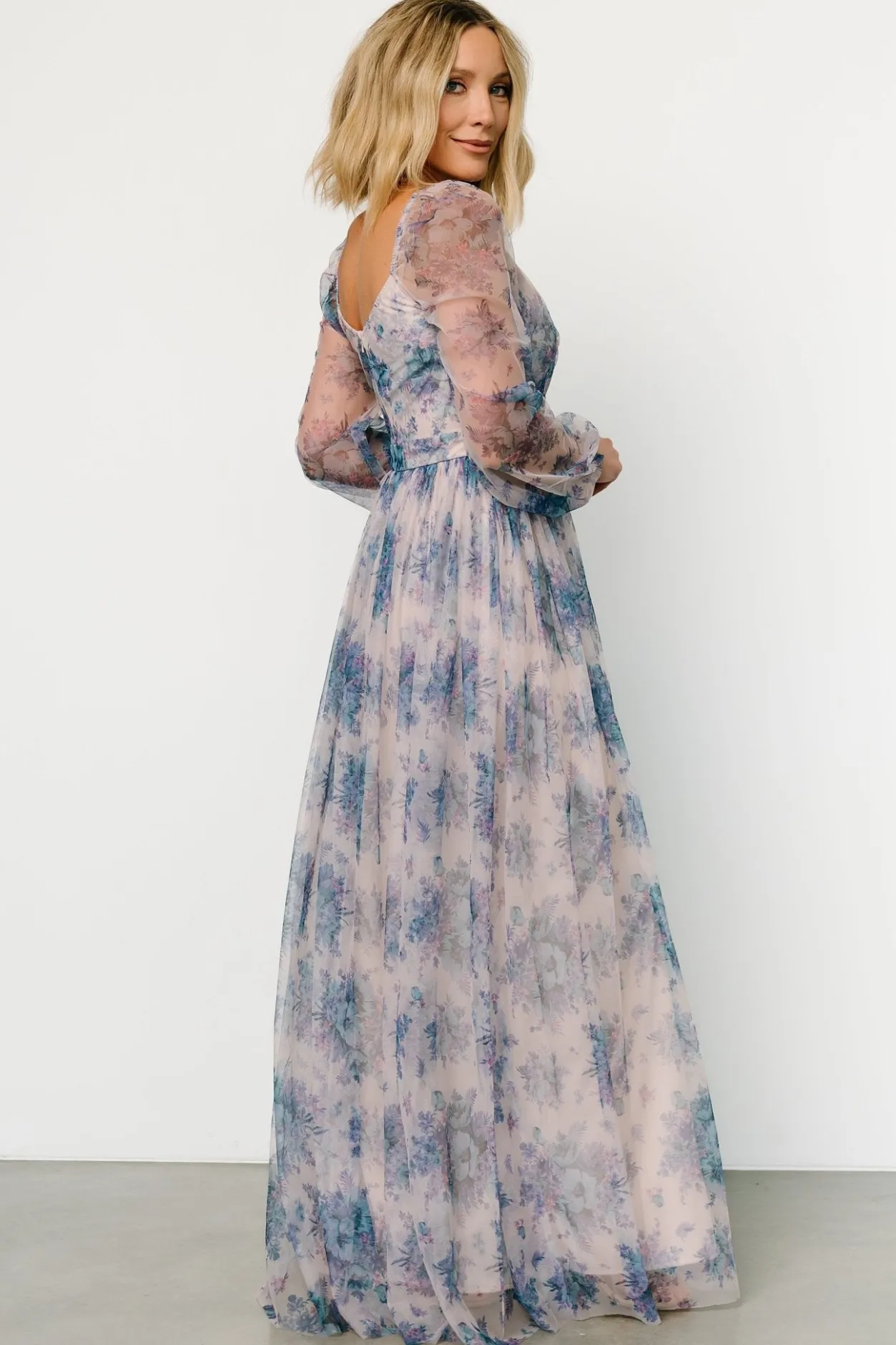 New Baltic Born Desiree Tulle Maxi Dress | Natural + Slate Floral Natural+SlateFloral