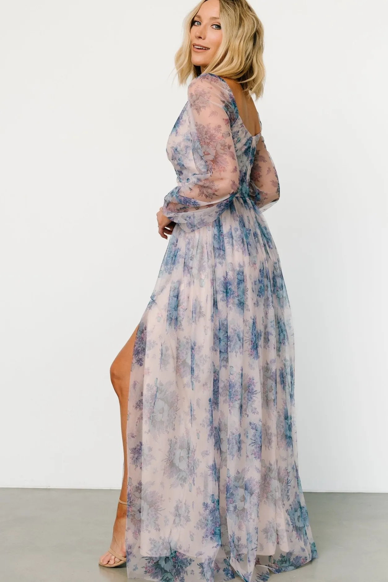 New Baltic Born Desiree Tulle Maxi Dress | Natural + Slate Floral Natural+SlateFloral