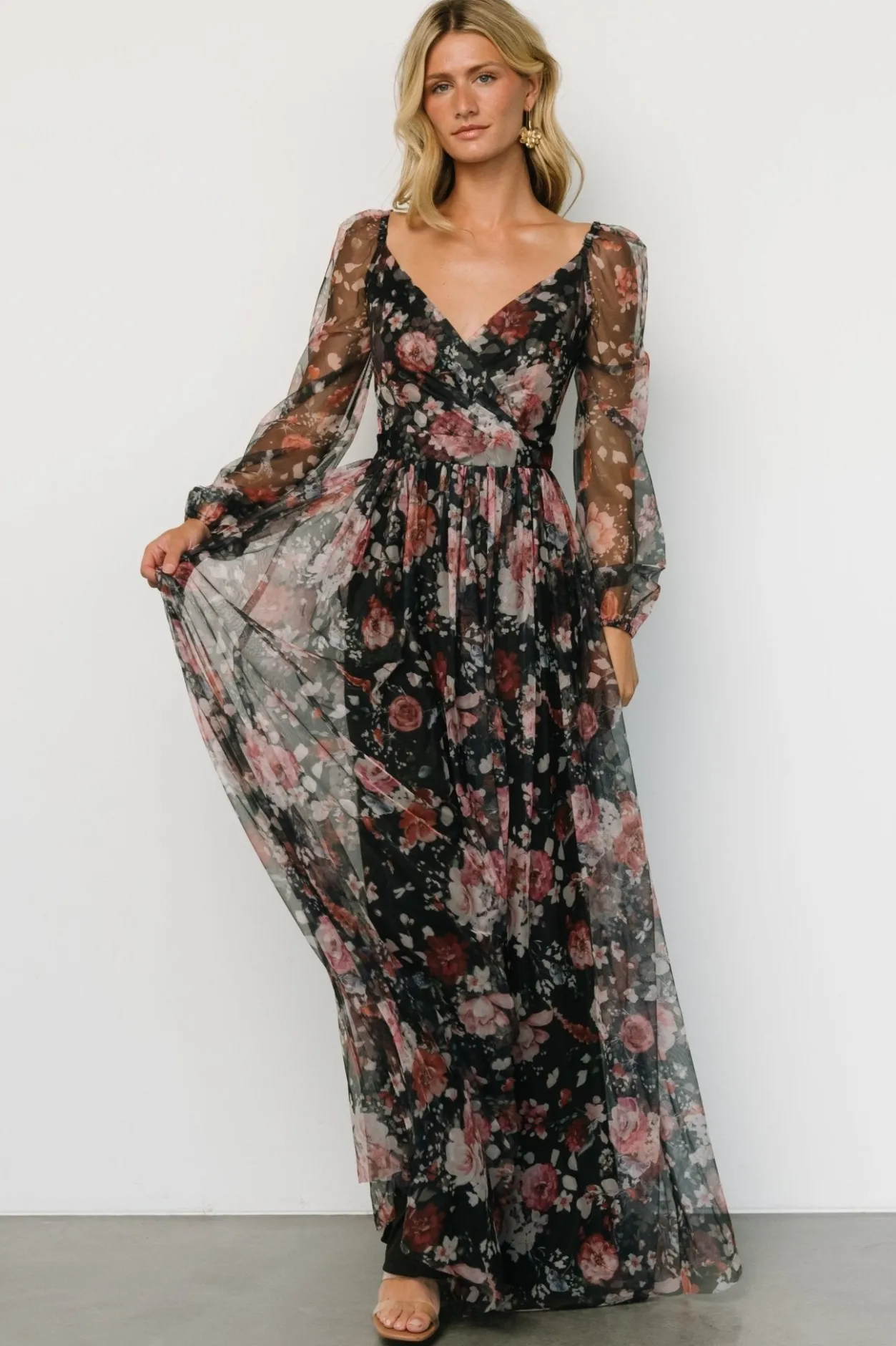 Clearance Baltic Born Desiree Tulle Maxi Dress | Black + Berry Black+Berry