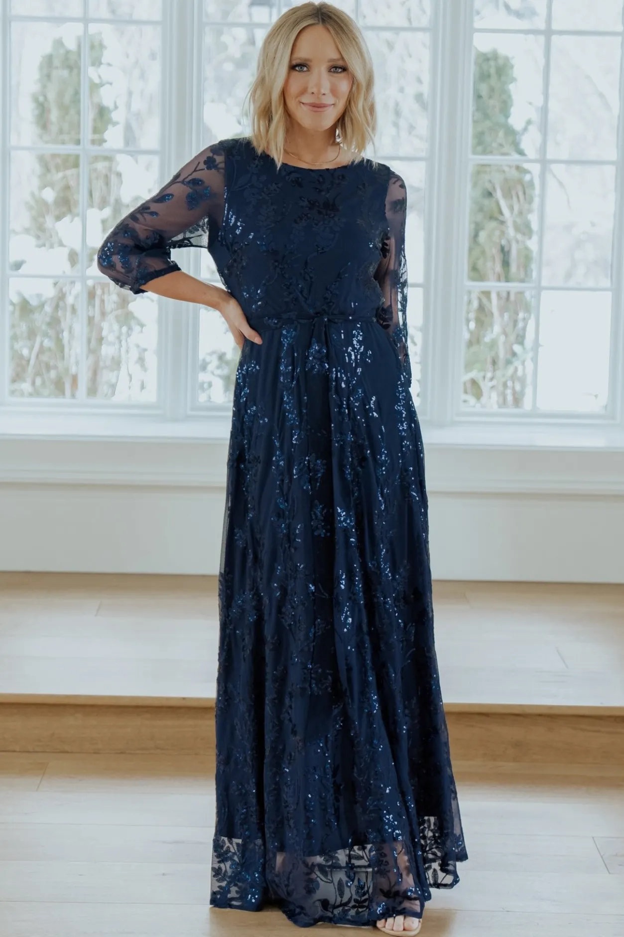 Sale Baltic Born Destiny Sequin Maxi Dress | Navy