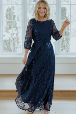 Sale Baltic Born Destiny Sequin Maxi Dress | Navy