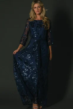 Sale Baltic Born Destiny Sequin Maxi Dress | Navy