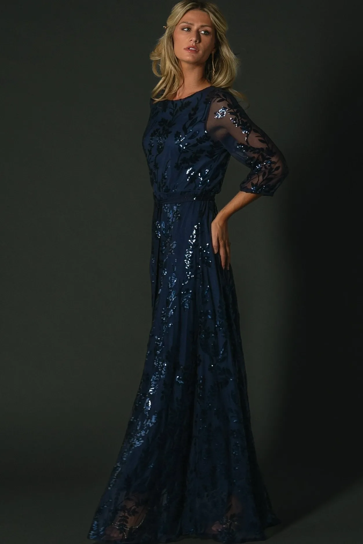 Sale Baltic Born Destiny Sequin Maxi Dress | Navy