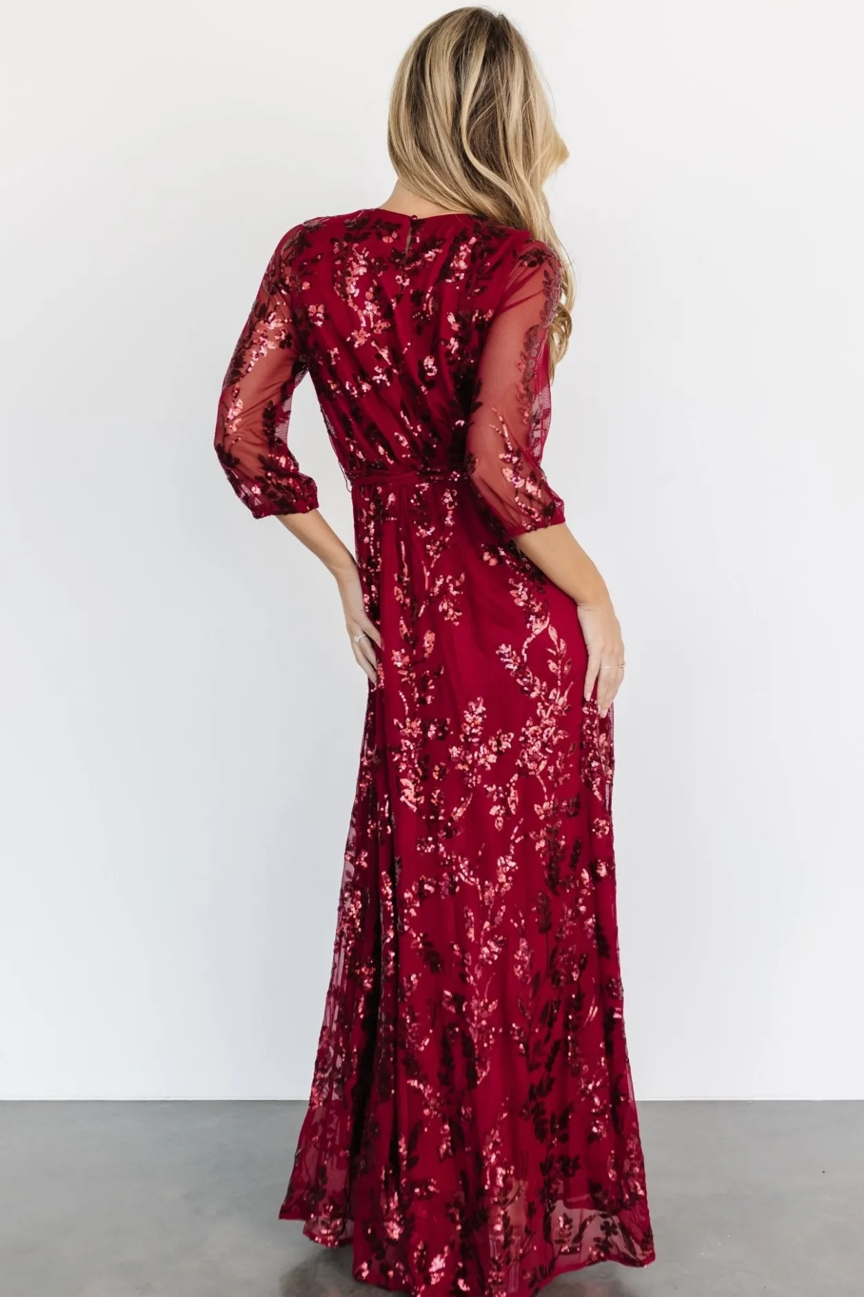 New Baltic Born Destiny Sequin Maxi Dress | Wine