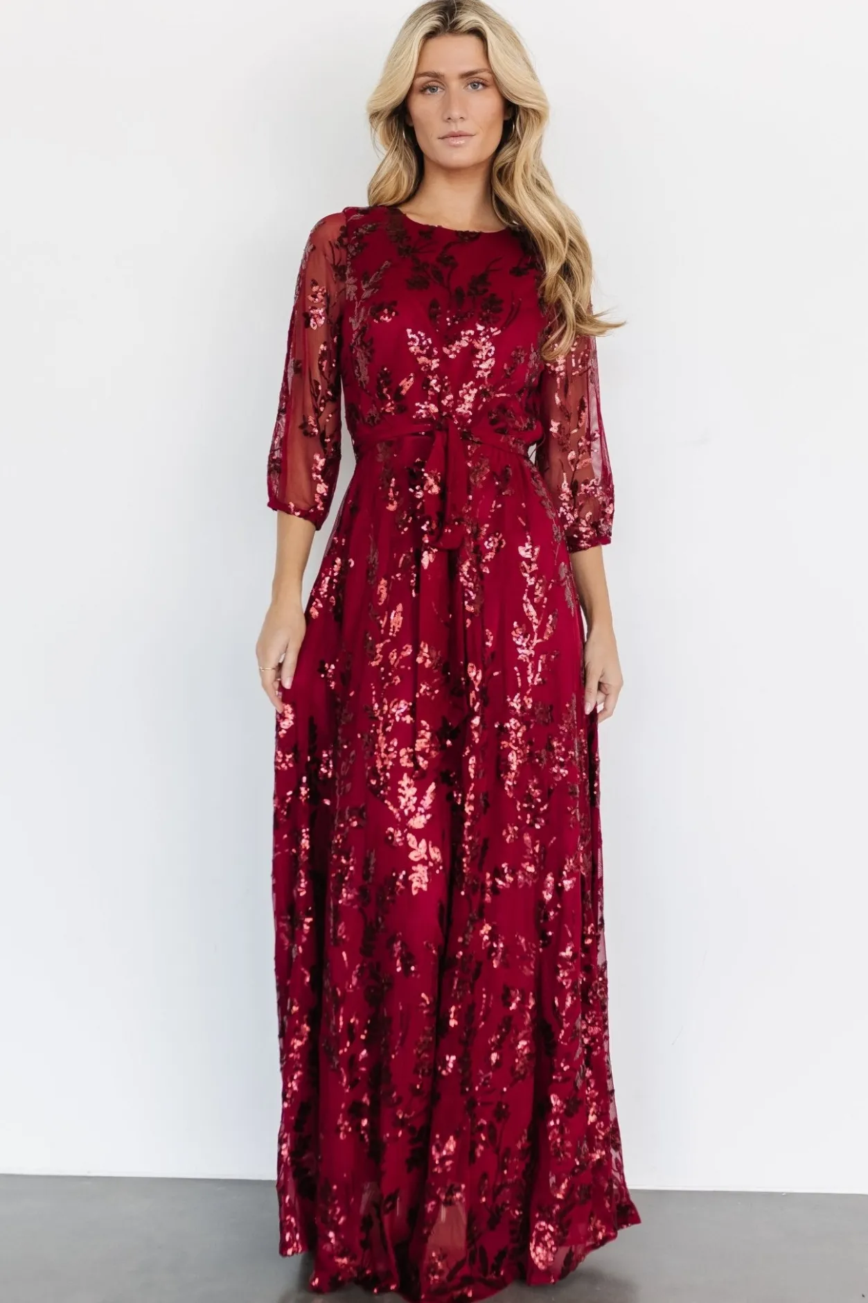 New Baltic Born Destiny Sequin Maxi Dress | Wine