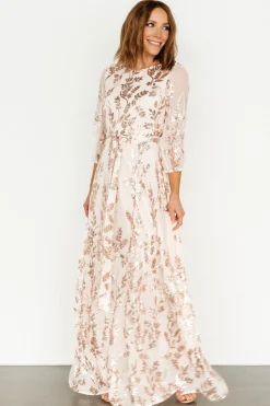 Clearance Baltic Born Destiny Sequin Maxi Dress | Rose Gold RoseGold