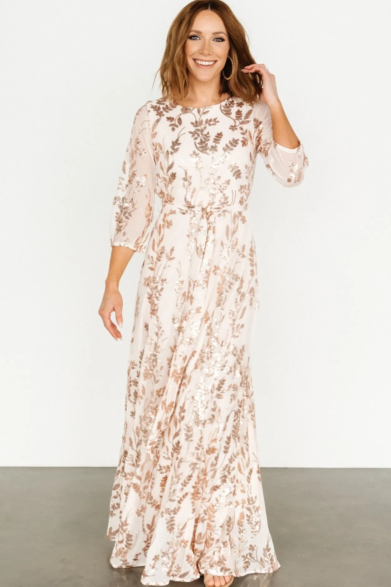 Clearance Baltic Born Destiny Sequin Maxi Dress | Rose Gold RoseGold