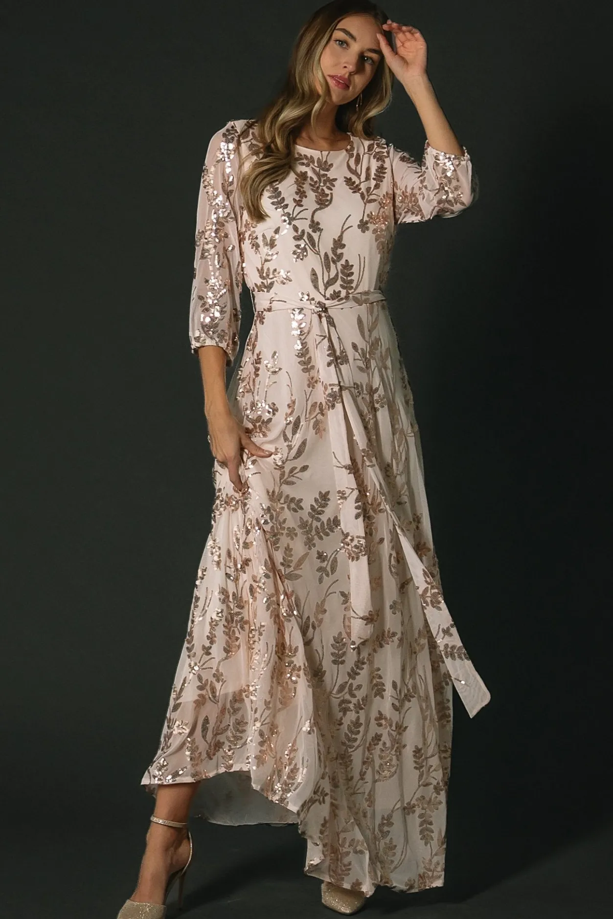 Clearance Baltic Born Destiny Sequin Maxi Dress | Rose Gold RoseGold