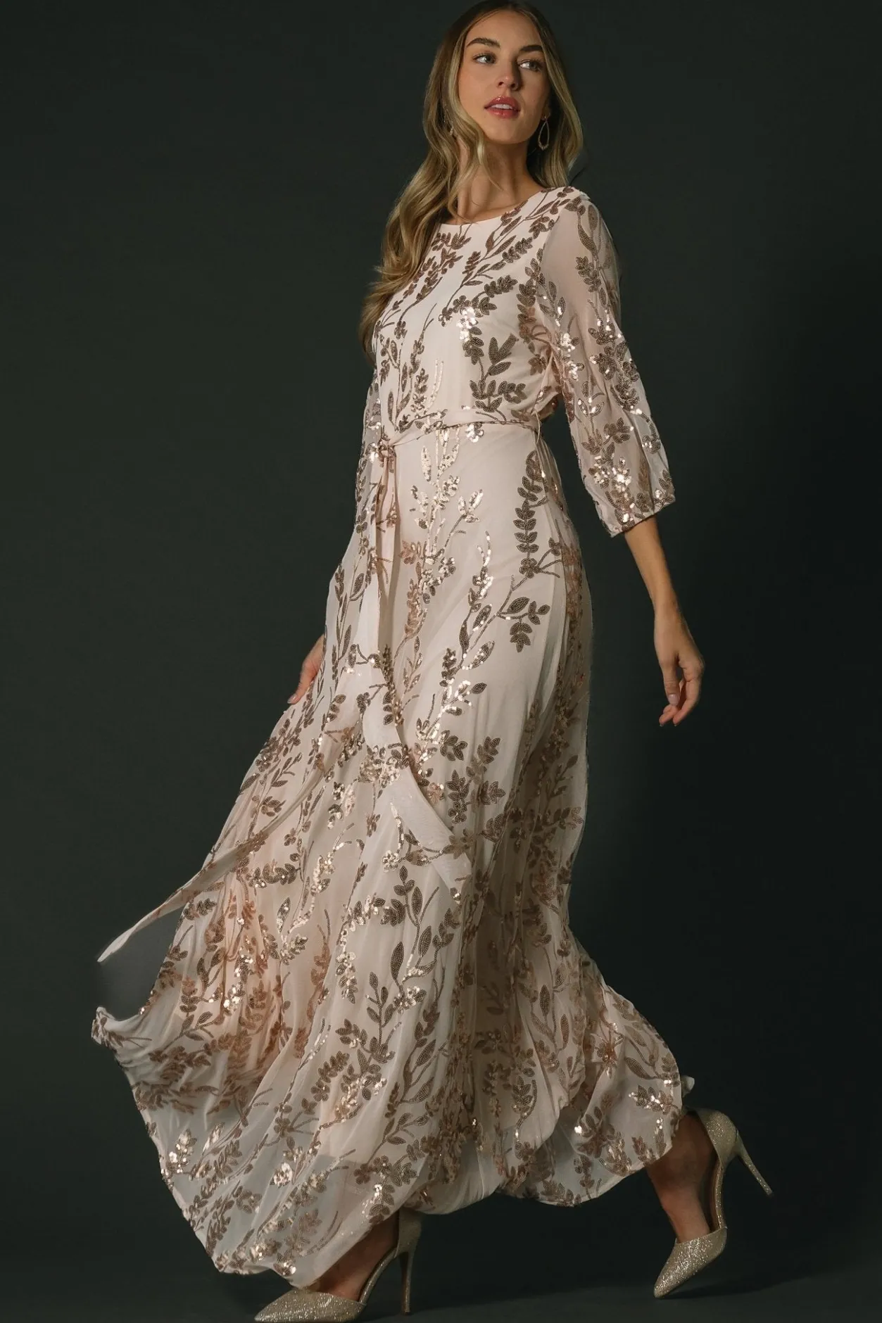Clearance Baltic Born Destiny Sequin Maxi Dress | Rose Gold RoseGold