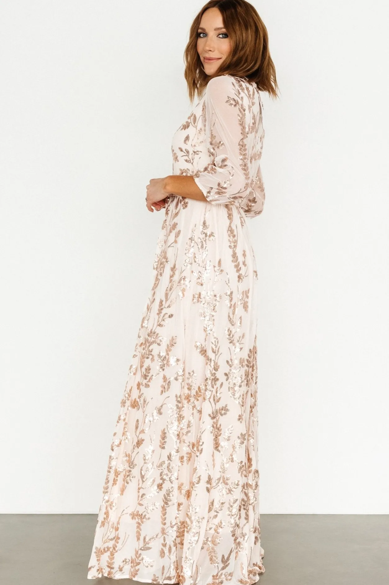 Clearance Baltic Born Destiny Sequin Maxi Dress | Rose Gold RoseGold