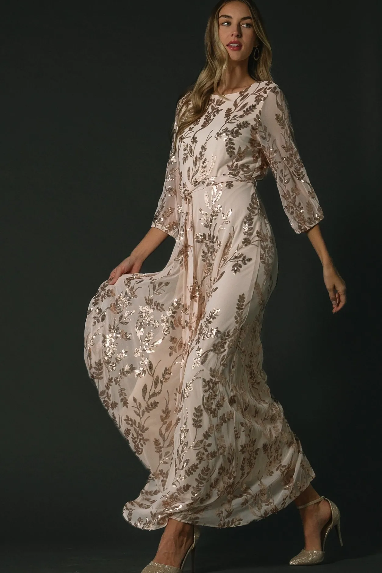 Clearance Baltic Born Destiny Sequin Maxi Dress | Rose Gold RoseGold