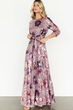 Discount Baltic Born Destiny Sequin Maxi Dress | Lilac Floral LilacFloral